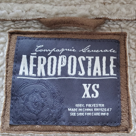 Aeropostale X-Small Faux Sheep Shearling Fleece Jacket - Excellent Condition - Picture 4 of 9